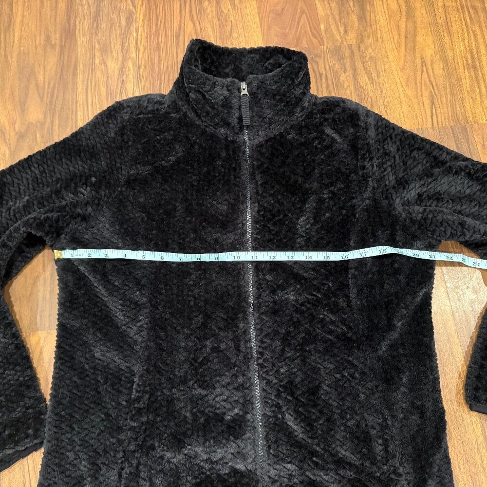 Free 2 B Women’s Black Fuzzy Velour Zip-Up Jacket | Size Large - Picture 6 of 11